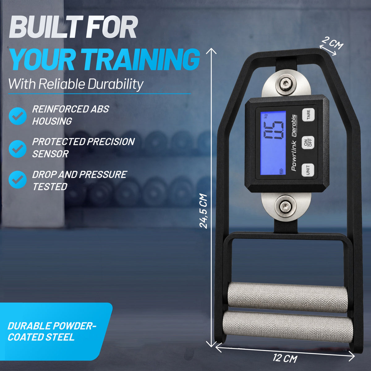 aerobis Powrlink Grip Strength Set - Compact set that is made from durable powder-coated Steel with knurled Grips (AI)