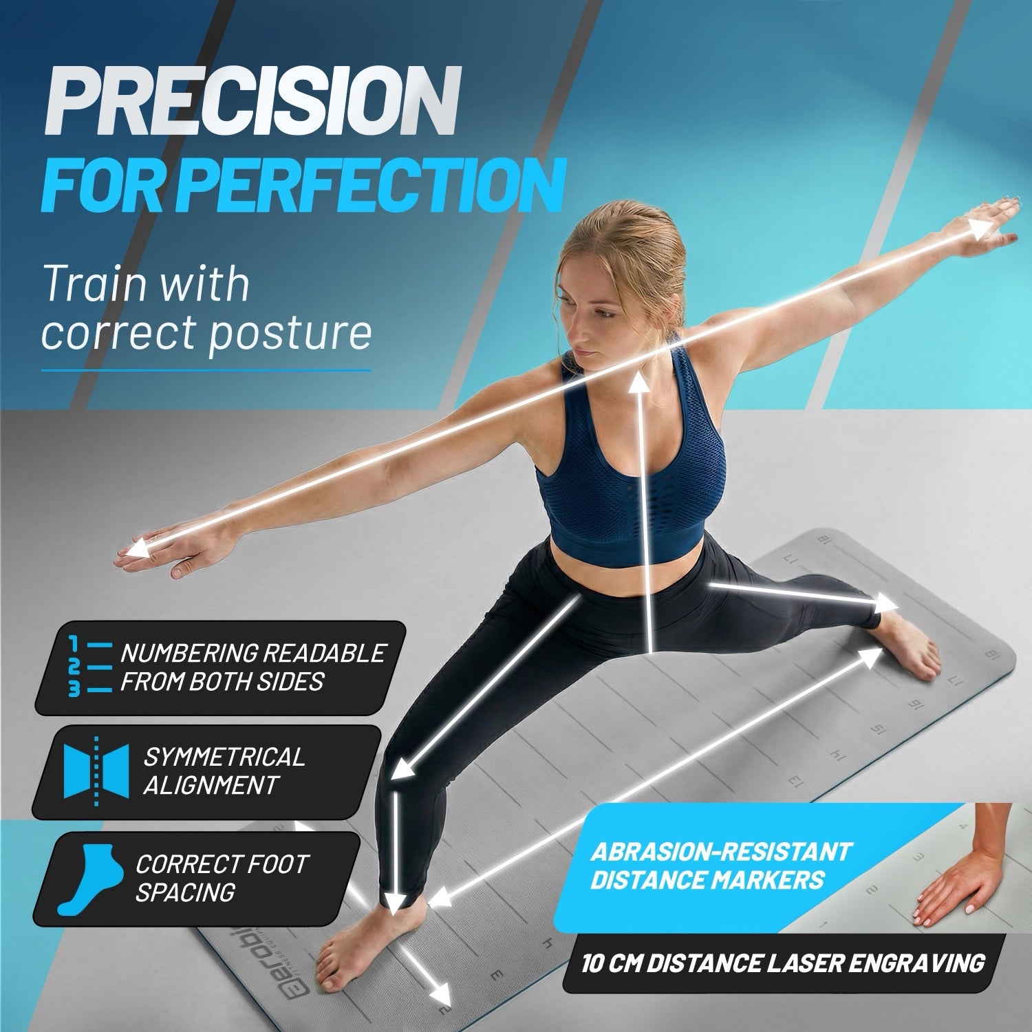 aerobis Fitness Mat with distance markers 5