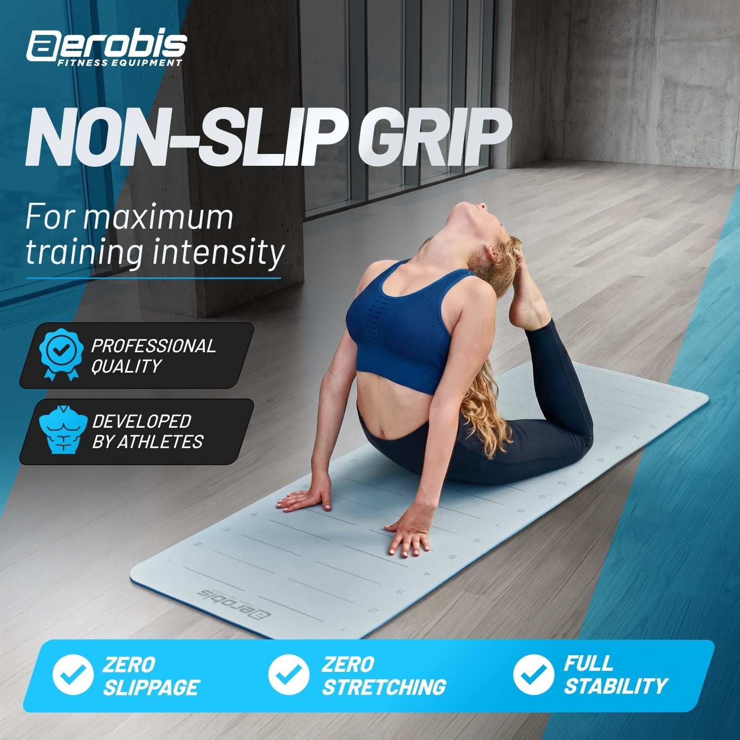 aerobis Fitness Mat with distance markers 2