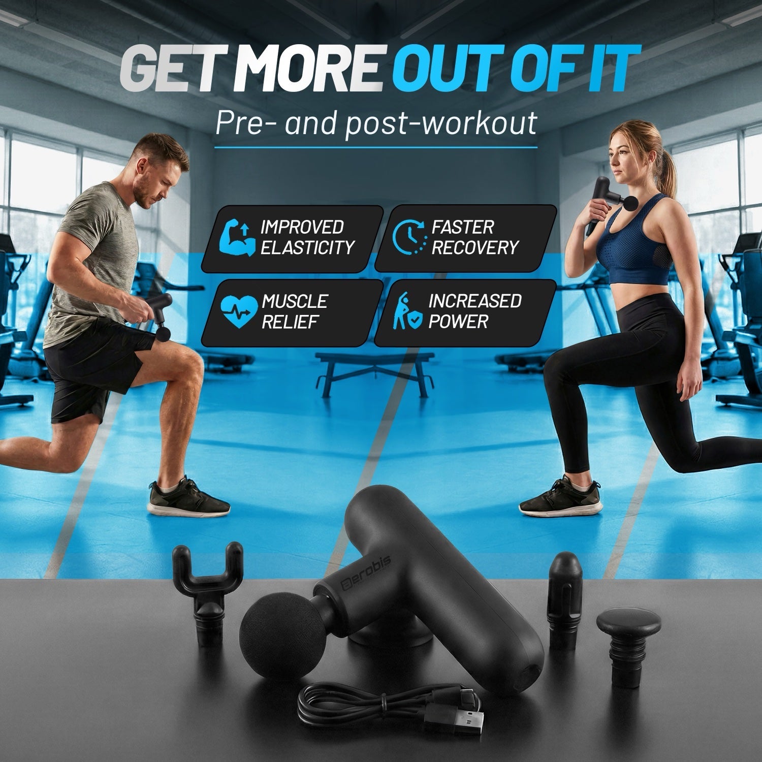 aerobis Mini Massage Gun - Powerful fascia vibration massages 6