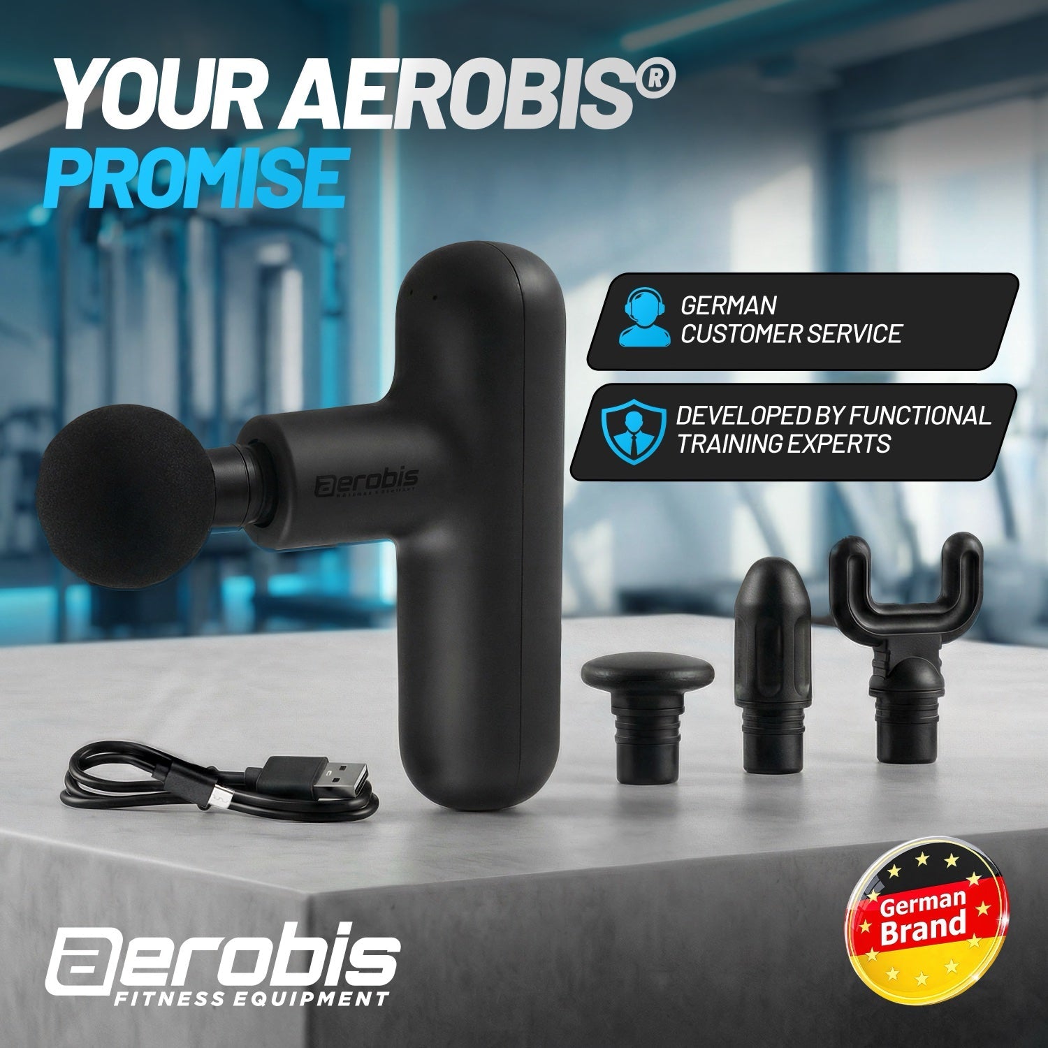 aerobis Mini Massage Gun - Powerful fascia vibration massages 7