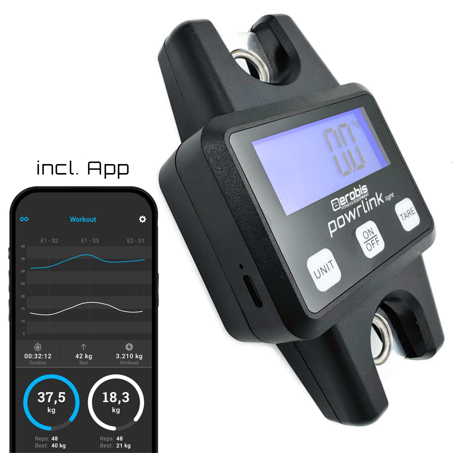 Powrlink Light - Measure Fitness up to 600 kg by aerobis ✓ German quality