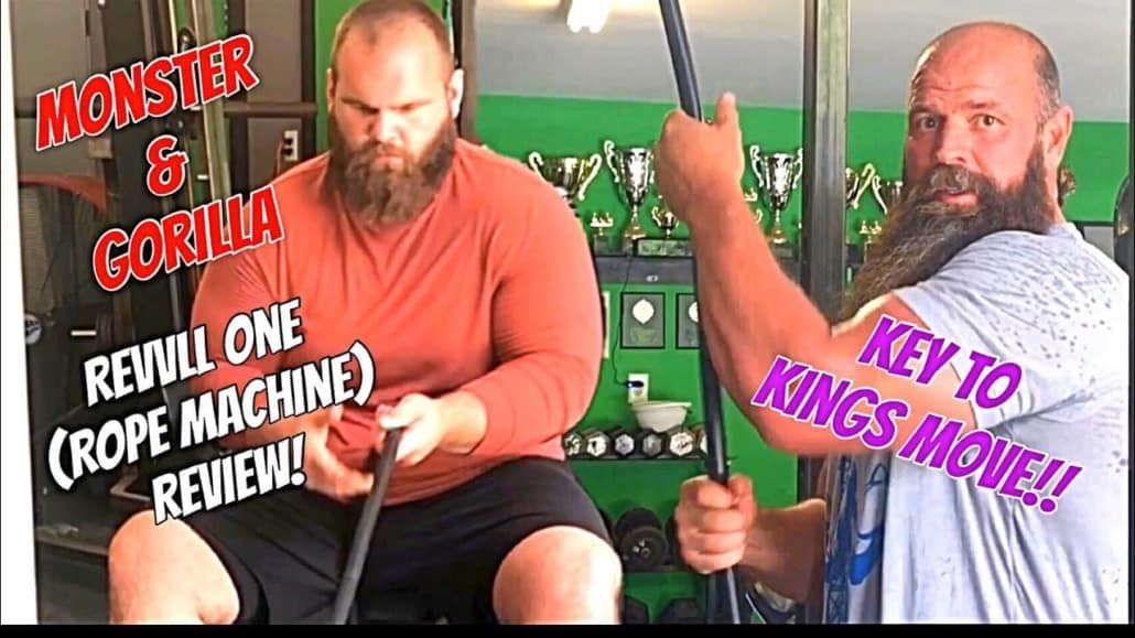 Two men reviewing revvll ONE rope machine for strength training.