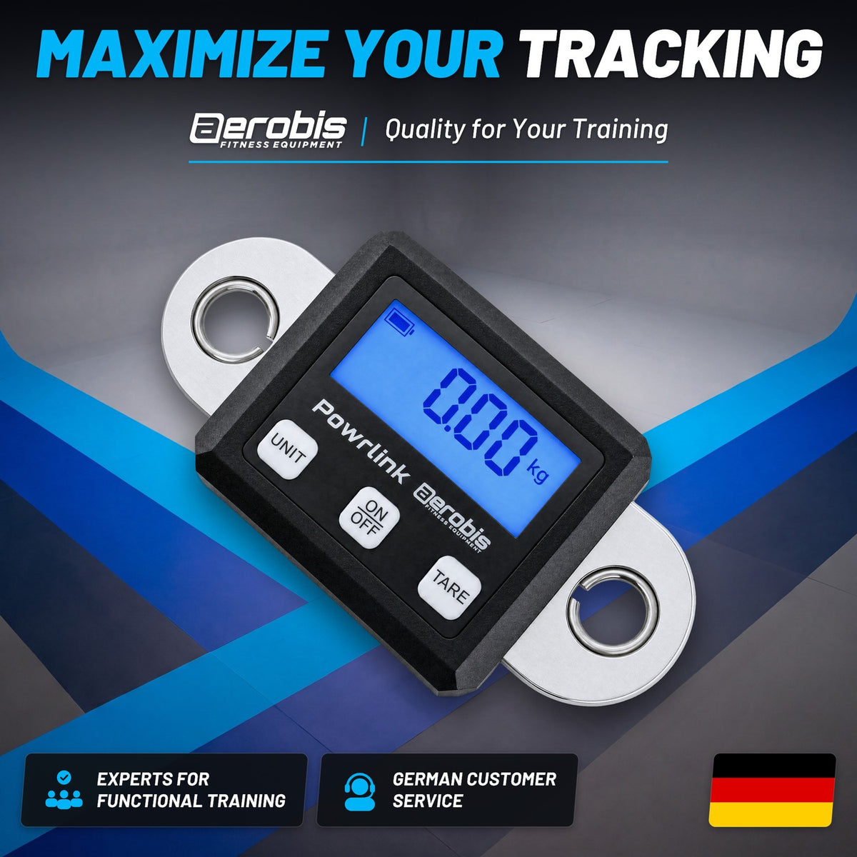 aerobis Powrlink 3 premium German-brand digital strength tracker built for functional training with expert German customer service support
