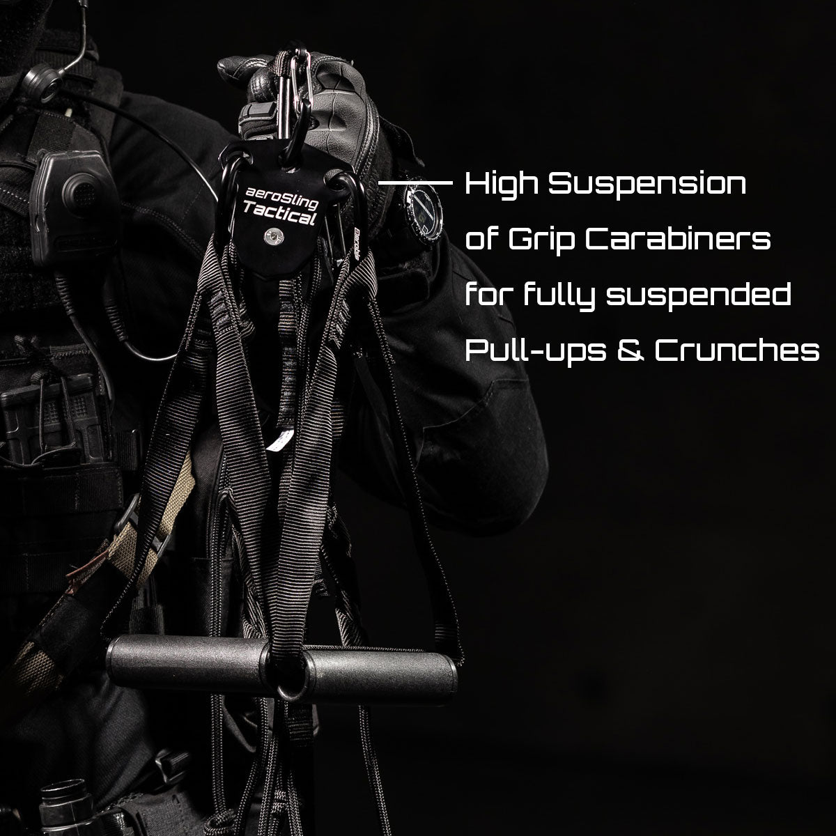 aeroSling Tactical - Slingtrainer de alta gama completamente negro