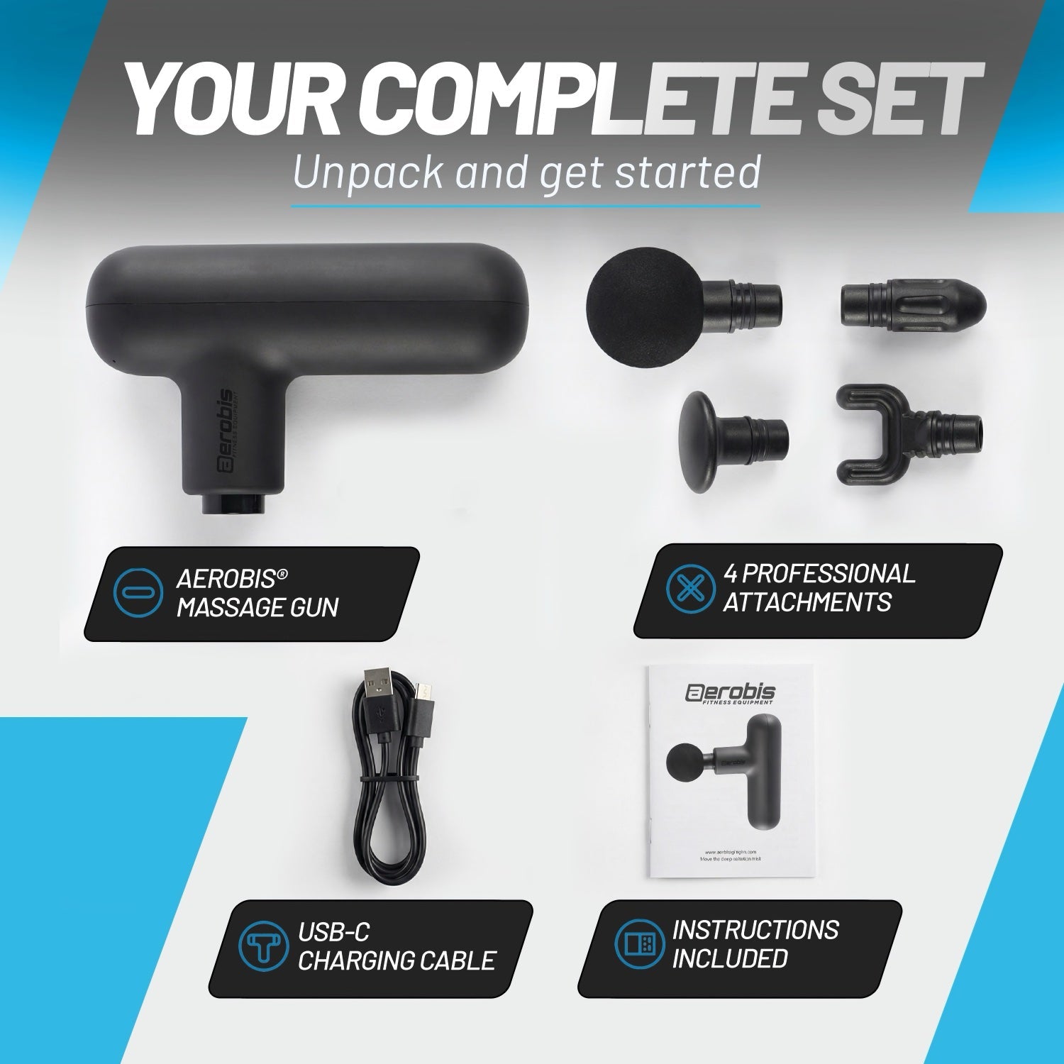 aerobis Mini Massage Gun - Powerful fascia vibration massages 5